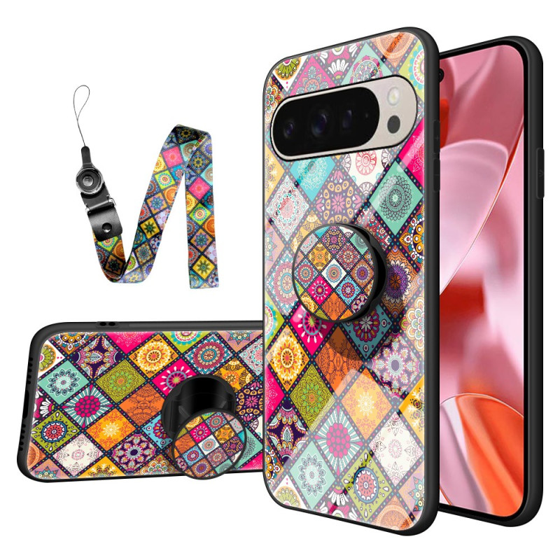 Google Pixel 9 / Pixel 9 Pro Cover Patchwork Halterung und Trageriemen