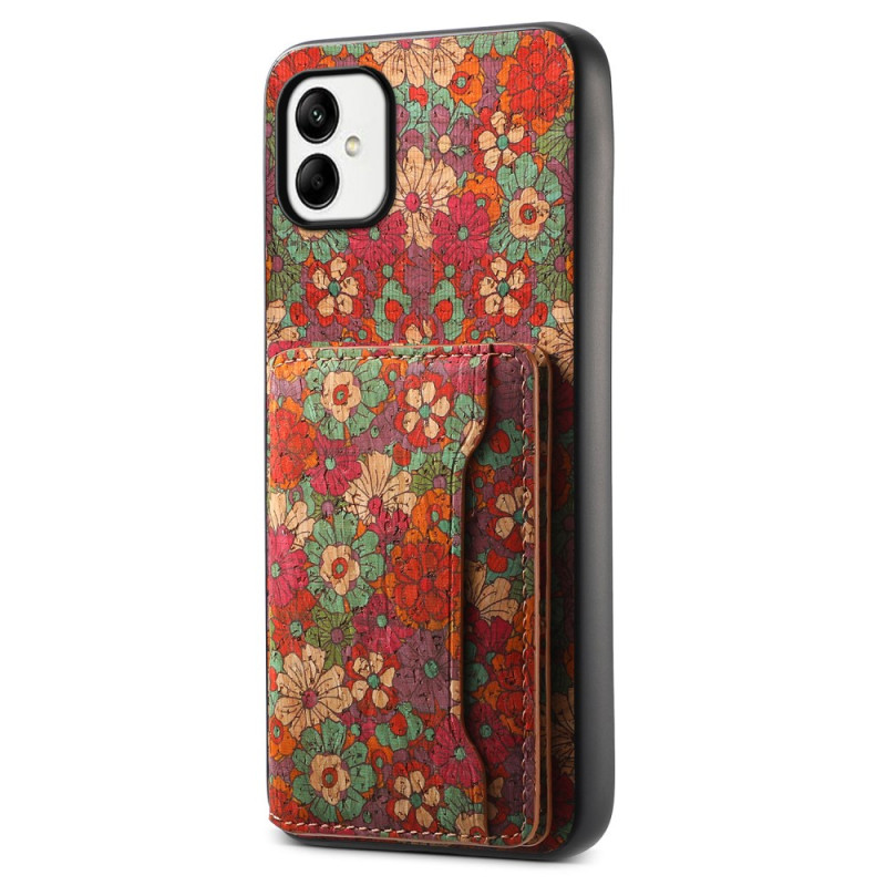 Samsung Galaxy A05 Cover Blumenmuster Kartenhalter