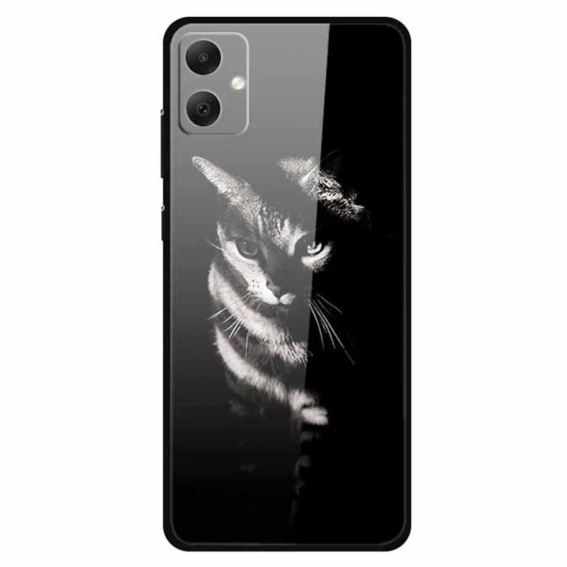 Samsung Galaxy A05 Shadow Cat Cover aus gehärtetem Glas