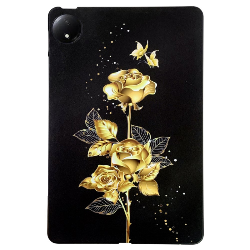 Xiaomi Redmi Pad SE 8.7 4G Cover Goldener Schmetterling und Rosen