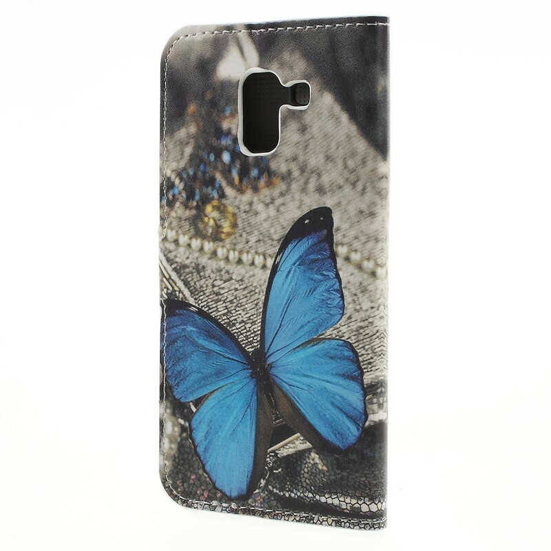 Samsung Galaxy J6 Schmetterling Tasche Blau