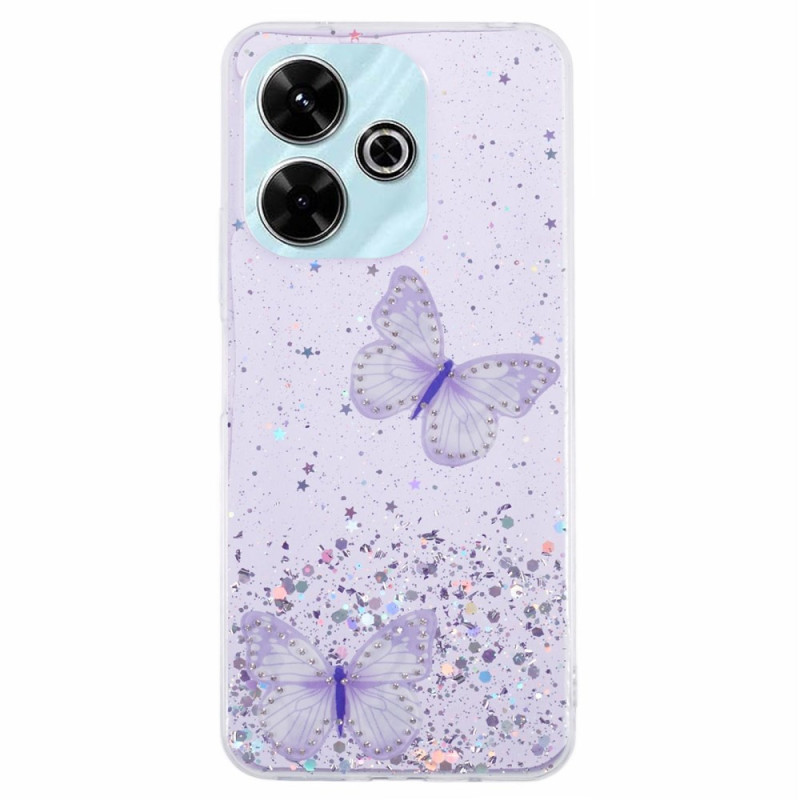 Cover für Xiaomi Redmi 13 4G / 13 5G Schmetterlinge Glitter