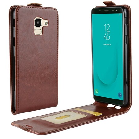 Samsung Galaxy J6 Klappbare Hülle in Lederoptik
