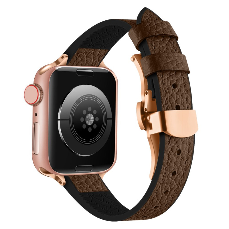 Apple Watch Series 46mm bis 42mm / SE / Ultra 49mm Armband Strukturiertes Leder