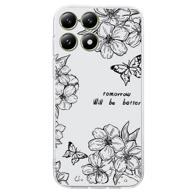 Xiaomi 14T Hülle Blumen und Schmetterling