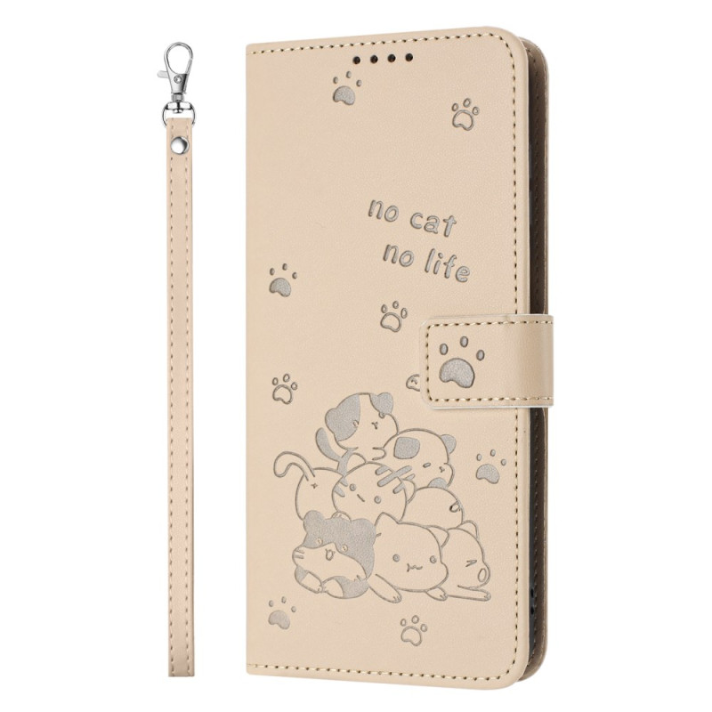 Xiaomi Redmi 14C / Poco C75 Tasche Niedliche Katzen mit Riemen