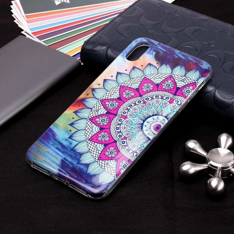 iPhone XS Max Cover Mandala Farbig Fluoreszierend