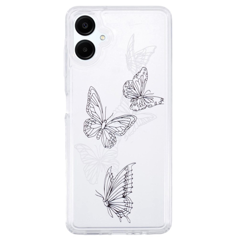 Samsung Galaxy A06 Transparentes Cover Schmetterlingsmotiv