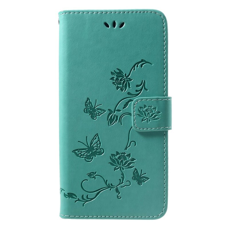 Hülle Huawei P Smart Plus Schmetterlinge Und Blumen Mit Riemen