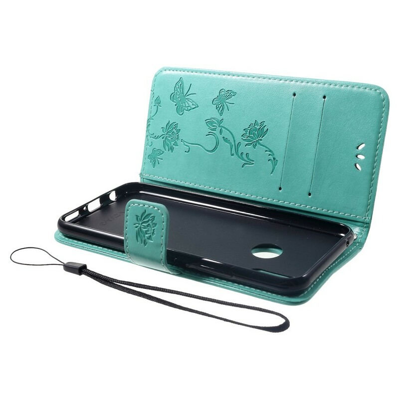 Hülle Huawei P Smart Plus Schmetterlinge Und Blumen Mit Riemen