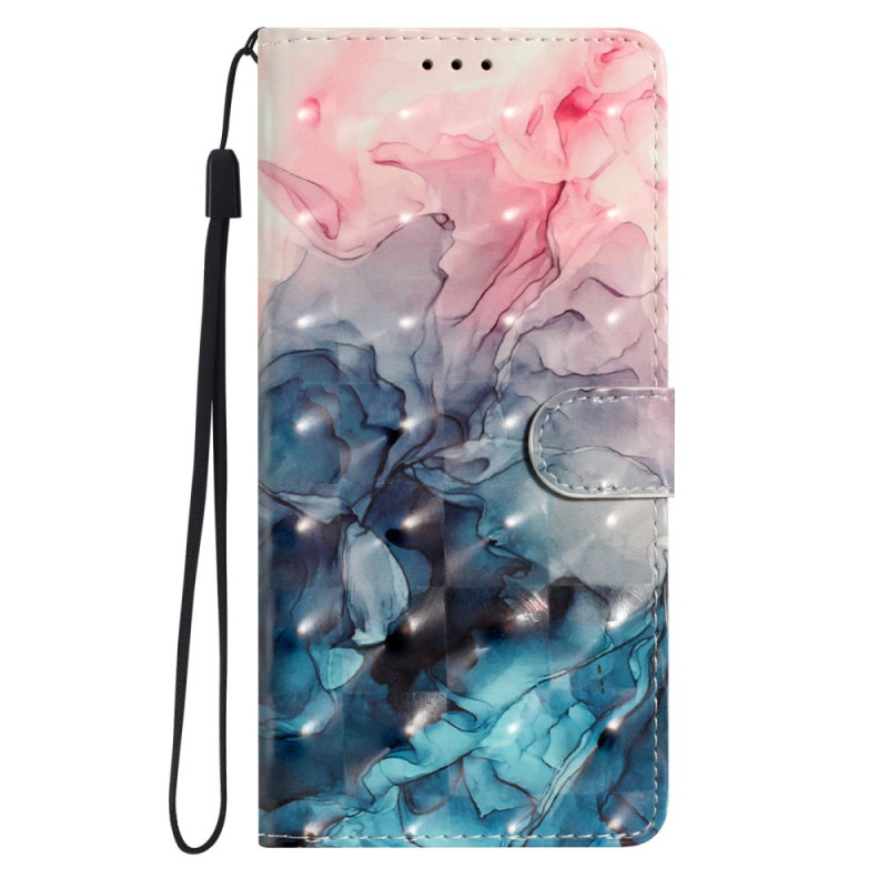 Samsung Galaxy A36 5G Marmor Rosa und Blau Riemen Tasche