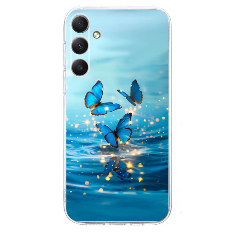 Samsung Galaxy A36 5G Cover Blaue Schmetterlinge