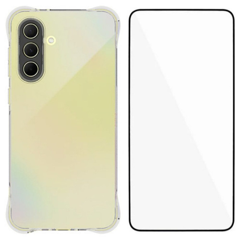 Samsung Galaxy A36 5G Transparente verstärkte Hülle mit Displayschutz aus gehärtetem Glas