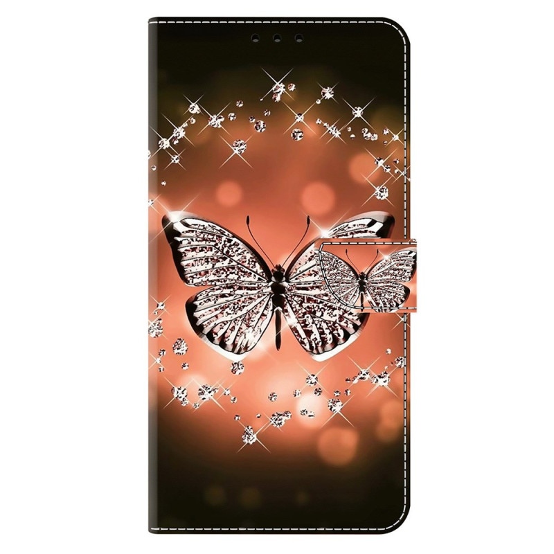 Samsung Galaxy S25 5G Schmetterling Kristall Tasche