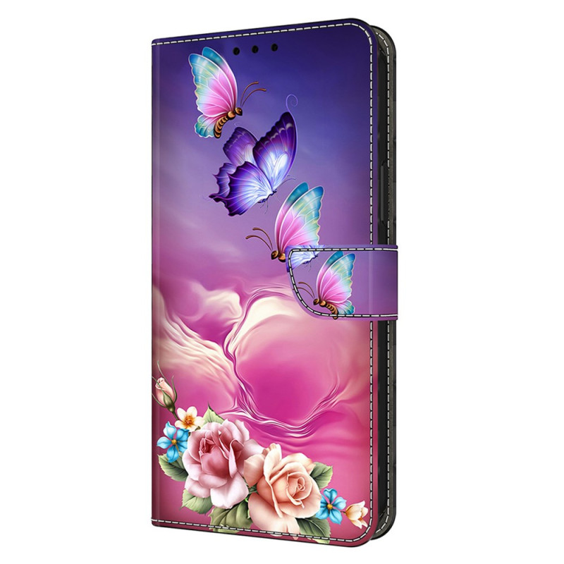 HOusse Samsung Galaxy S25 Plus 5G Schmetterlinge und kleine Blumen