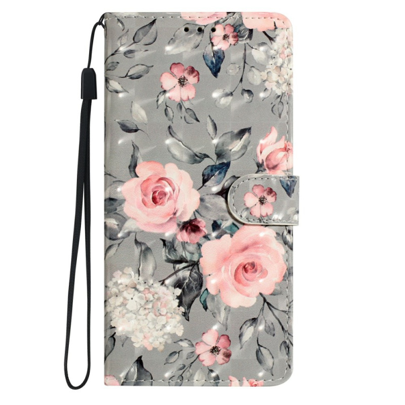 Samsung Galaxy S25 Ultra 5G Tasche Blumen Rosen 3D mit Riemen