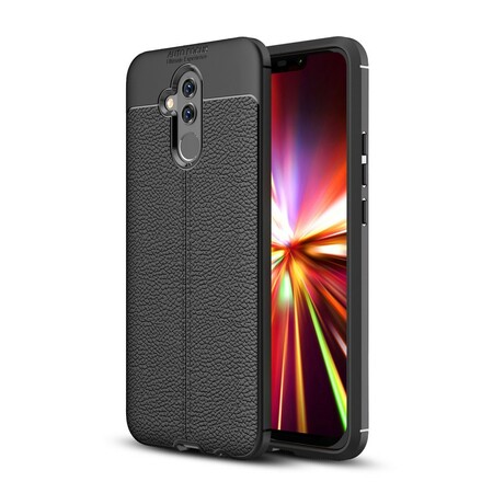 Huawei Mate 20 Lite Cover Lederoptik Litschi Double Line