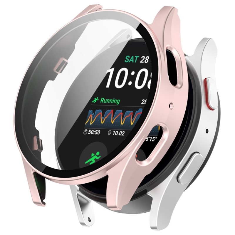 Boîtier Samsung Galaxy Watch7 40mm Plastique Mat avec Film de Protection Écran en Verre Trempé