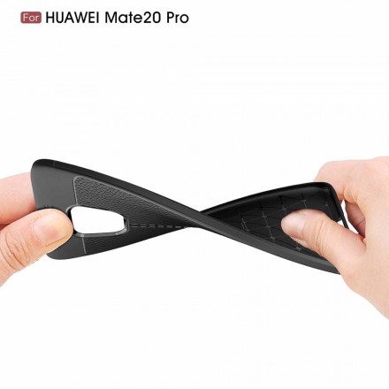 Huawei Mate 20 Pro Cover Lederoptik Litschi Double Line