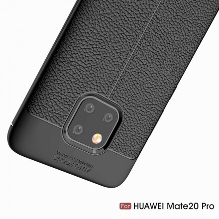 Huawei Mate 20 Pro Cover Lederoptik Litschi Double Line