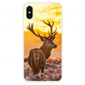 iPhone XS Cover Hirsch und Landschaft