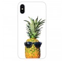 Transparentes iPhone XS Cover Ananas mit Brille