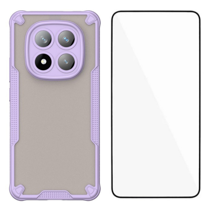 Xiaomi Redmi Note 14 Pro Plus 5G Semi-Transparentes Silikon Cover mit Displayschutz aus gehärtetem Glas