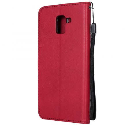 Samsung Galaxy J6 Plus Tasche in Lederoptik mit Trageriemen Samsung Galaxy J6 Plus Tasche in Lederoptik mit Trageriemen