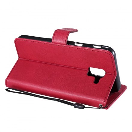 Samsung Galaxy J6 Plus Tasche in Lederoptik mit Trageriemen Samsung Galaxy J6 Plus Tasche in Lederoptik mit Trageriemen