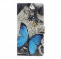 Samsung Galaxy A7 Schmetterling Hülle Blau