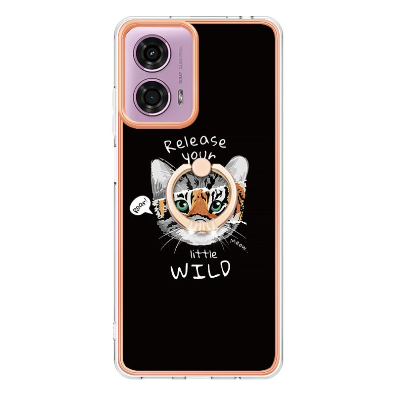 Cover Moto E14 Ringhalter Motiv Katze / Tiger