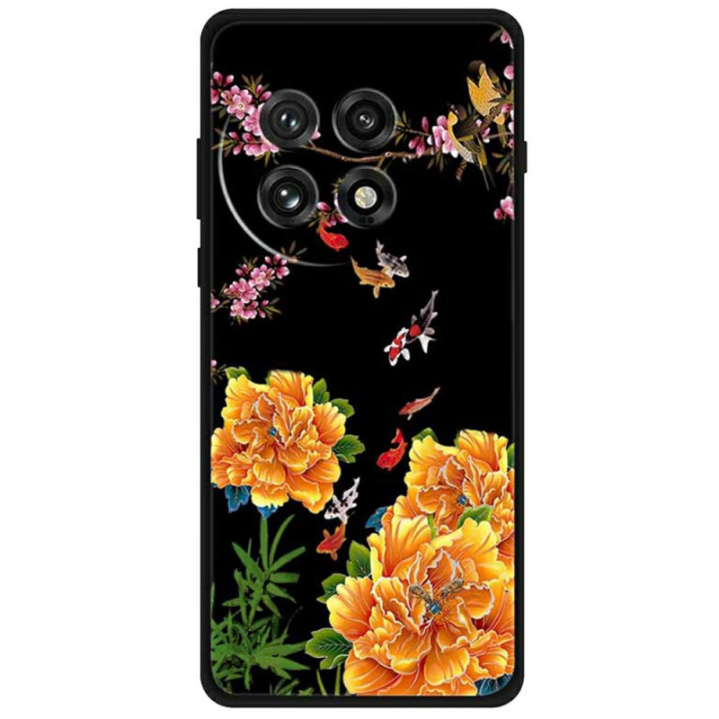 Coque OnePlus 13 Motif Fleurs et Poissons