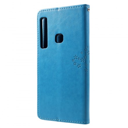 Samsung Galaxy A9 Hülle Baum und Eulen mit Riemen