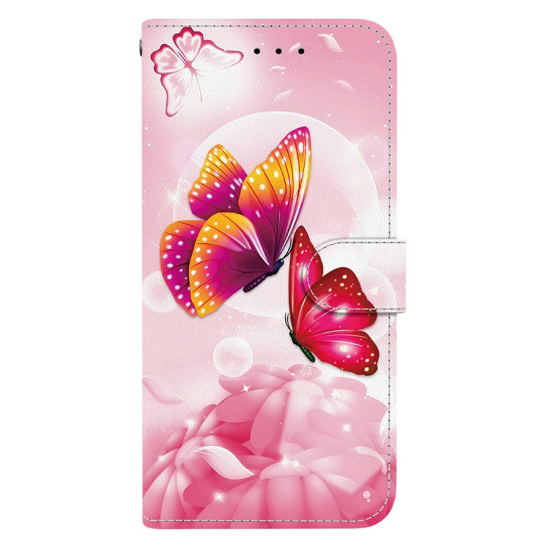 Hülle Moto G15 Rosa Schmetterlinge