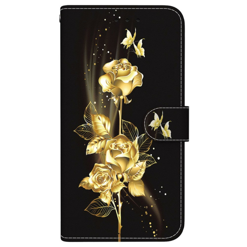 Hülle Moto G05 / E15 Goldene und rosa Schmetterlinge