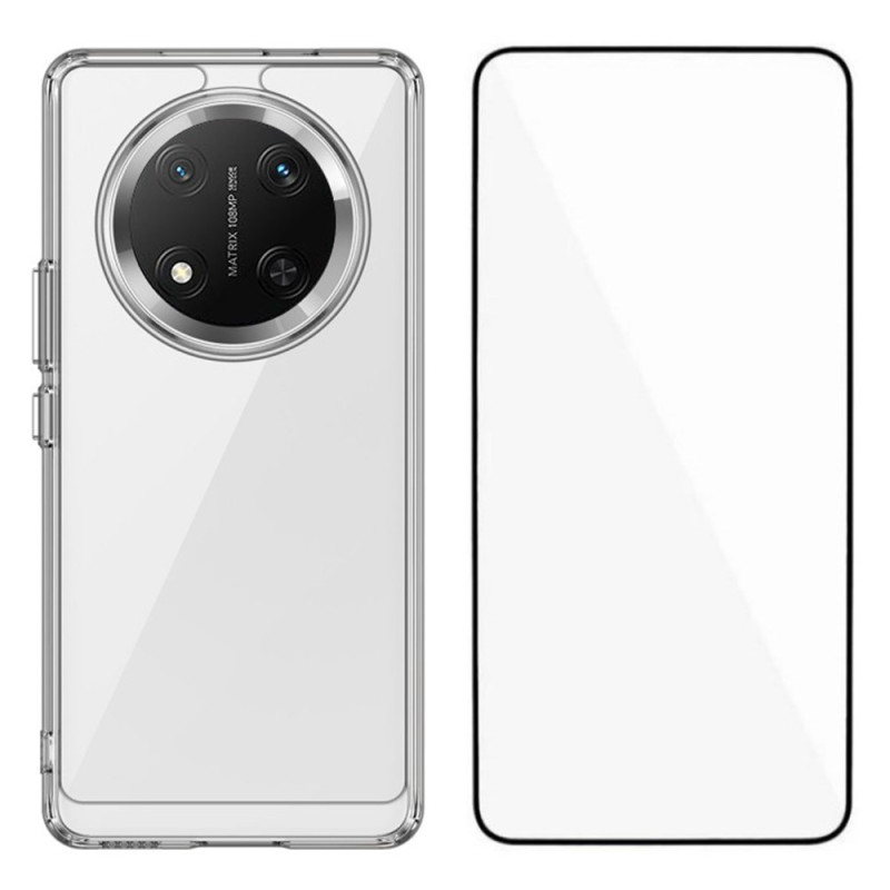 Transparentes Honor Magic 7 Lite 5G / X9c Cover mit Displayschutz aus gehärtetem Glas