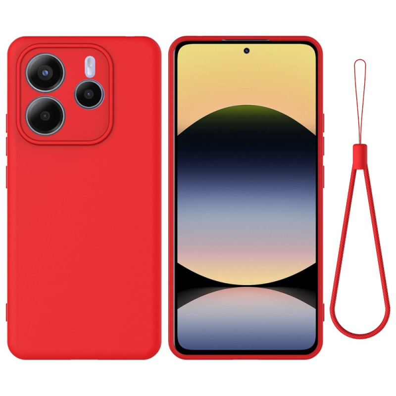 Xiaomi Redmi Note 14 5G Liquide Silikonhülle mit Riemen