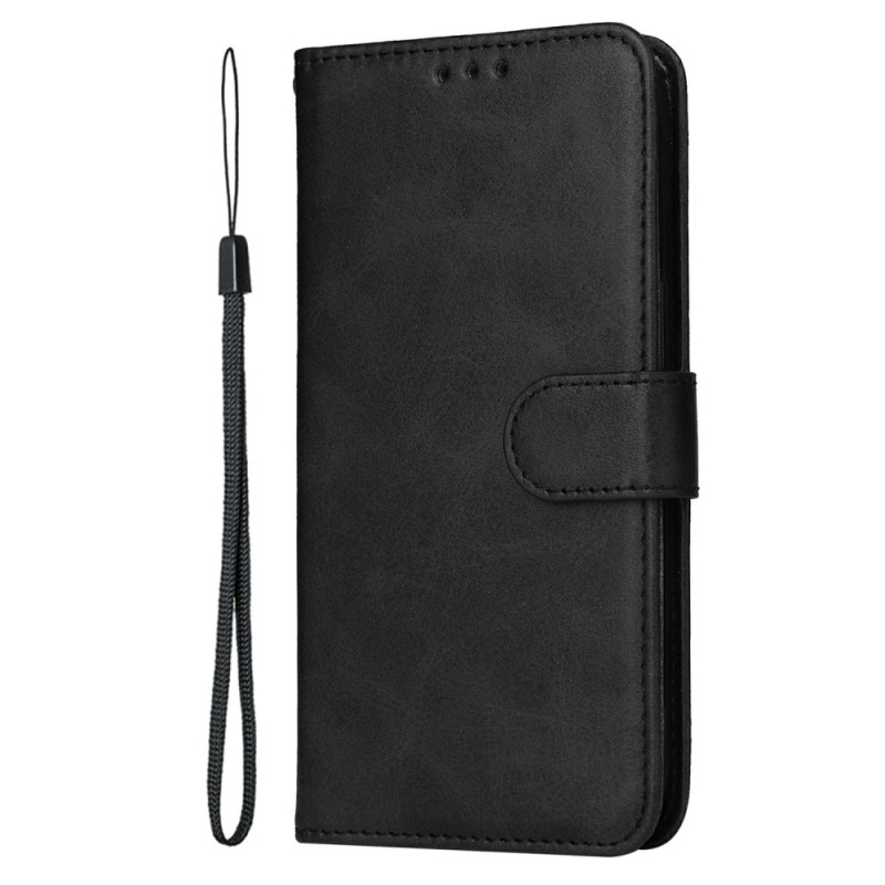 Oppo Reno 13F 5G Unifarbenes Kunstleder Tasche mit Riemen