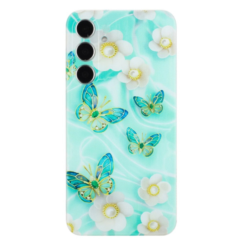 Samsung Galaxy A56 5G Cover Motiv Schmetterlinge und Blumen