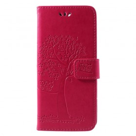 Sony Xperia XA3 Tasche Baum und Eulen mit Riemen