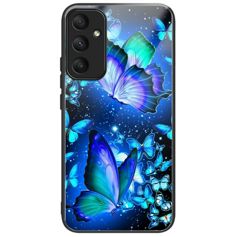 Coque Samsung Galaxy A16 4G / 5G Verre Trempé Papillons Bleus