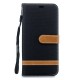 Huawei Mate 20 Pro Stoff- und Lederoptik-Tasche mit Riemen