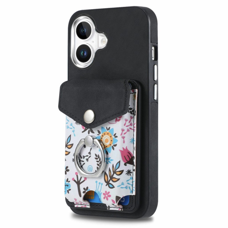 iPhone 16 Cover Kompatibel MagSafe Kartenhalter Blumen
