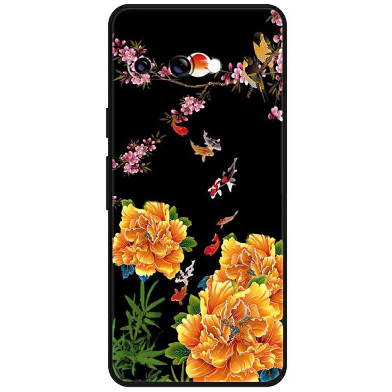 Google Pixel 9A Cover Blumen und Fische