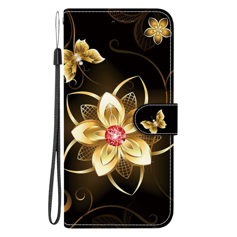 Hülle Moto G55 5G Blume Gold