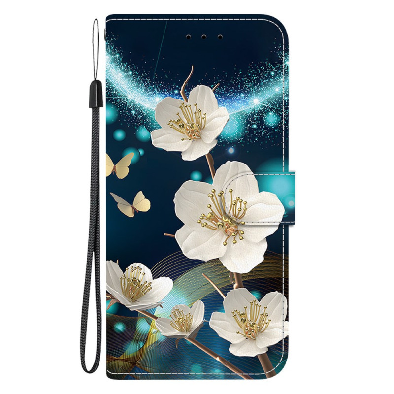 Hülle Moto G55 5G Blumen
 Weiss