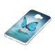 Samsung Galaxy J6 Schmetterling Cover Blau Fluoreszierend