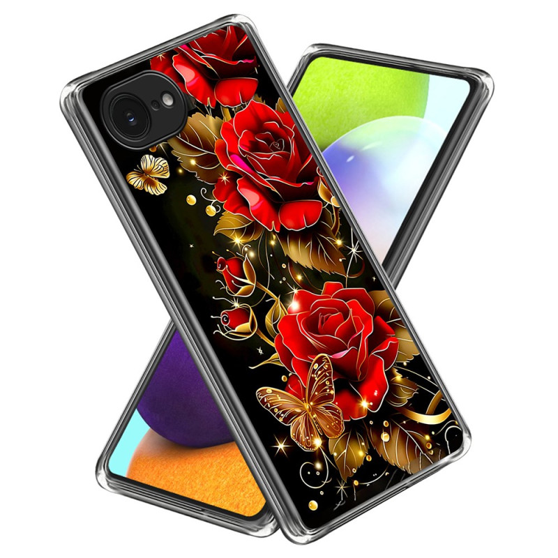 iPhone Cover 16E Schmetterlinge und Rosen