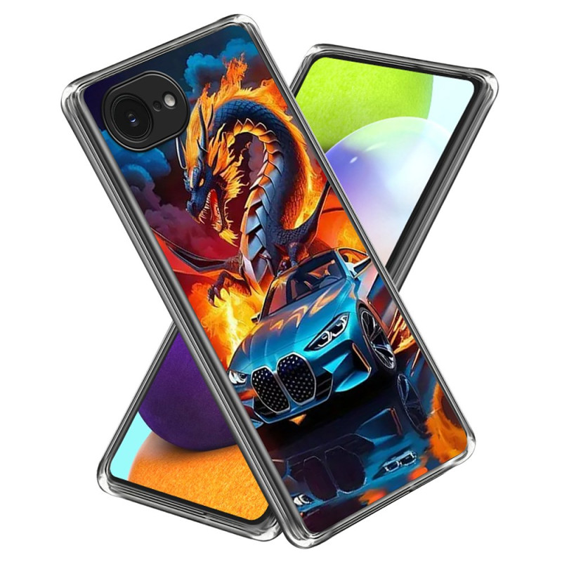 iPhone Cover 16E Sportwagen und Drachen