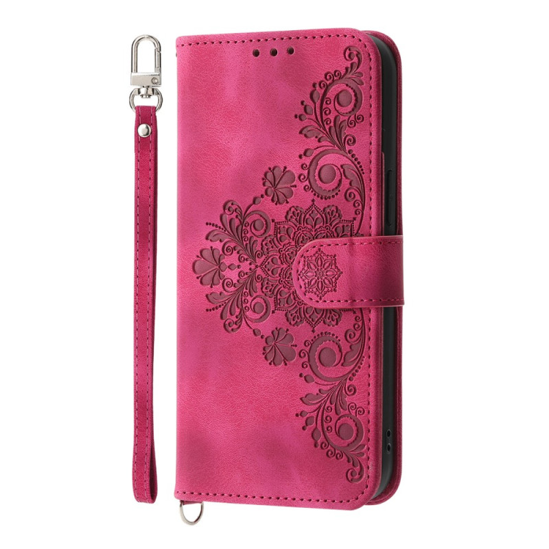 Xiaomi 15 Ultra Tasche mit Blumenmuster, Riemen
und Schulterriemen